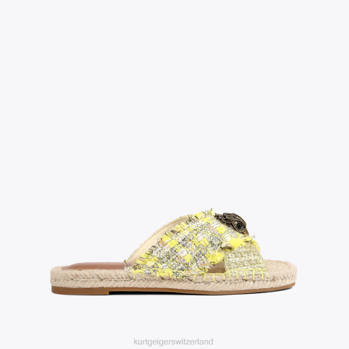 Kurt Geiger femmes espadrilles londoniennes kensington Z246445 | chaussures jaune