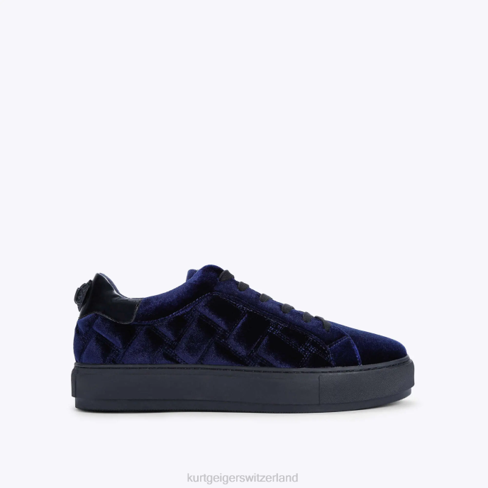 Kurt Geiger Hommes courtepointe en velours london laney Z246607 | chaussures marine