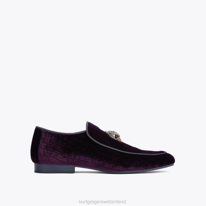 Kurt Geiger Hommes Londres Hugh Eagle Velvet Z246630 | chaussures violet